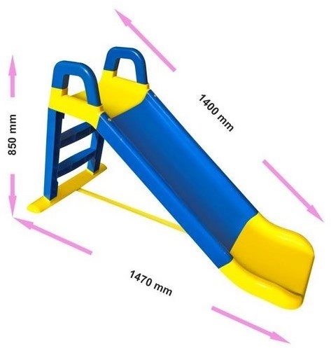 Doloni csúszda 140 cm szürke-türkiz – Kék-sárga