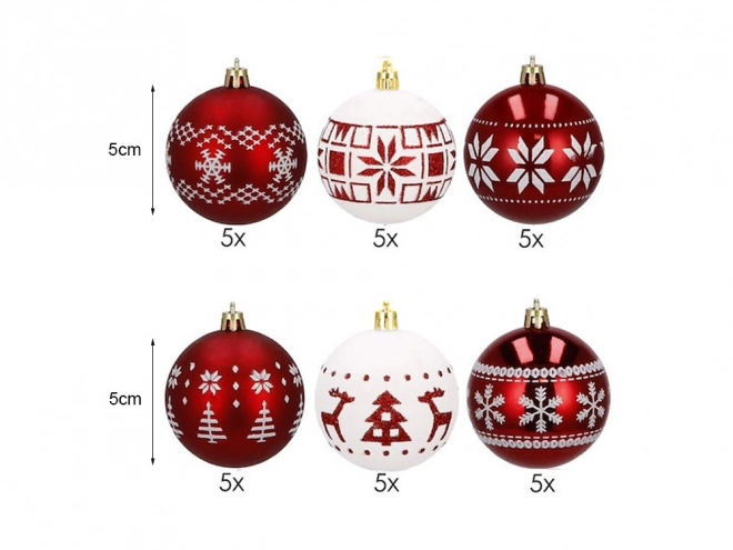 Karácsonyi díszek 5 cm készlet 30 db