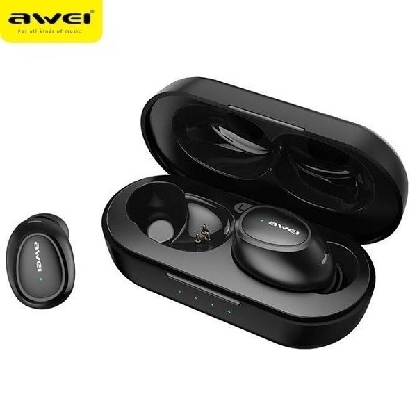 Vezeték nélküli fülhallgató Bluetooth 5.0 dokkolóállomással - fekete