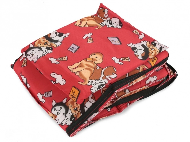 Kutyarajzos textil ház kisállatoknak