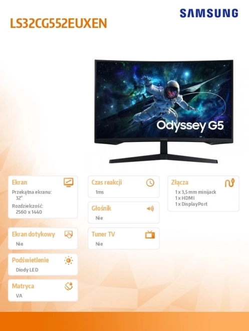 32 hüvelykes Samsung Odyssey monitor
