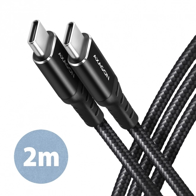 Prémium USB-C kábel 2m 60W PD fekete