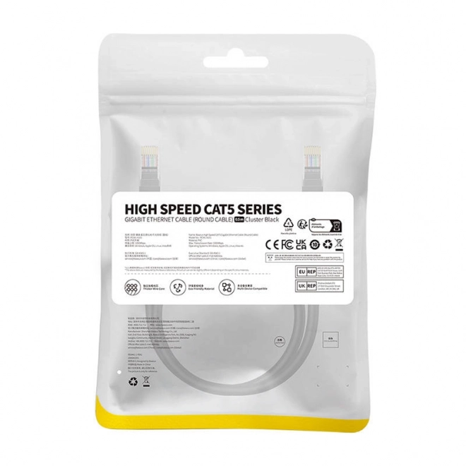 Baseus Ethernet kábel CAT5 0,5 m fekete