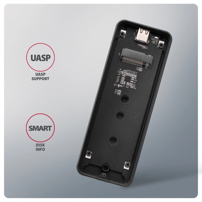 Axagon páncélozott alumínium külső ház USB-C M.2 NVMe SSD-hez