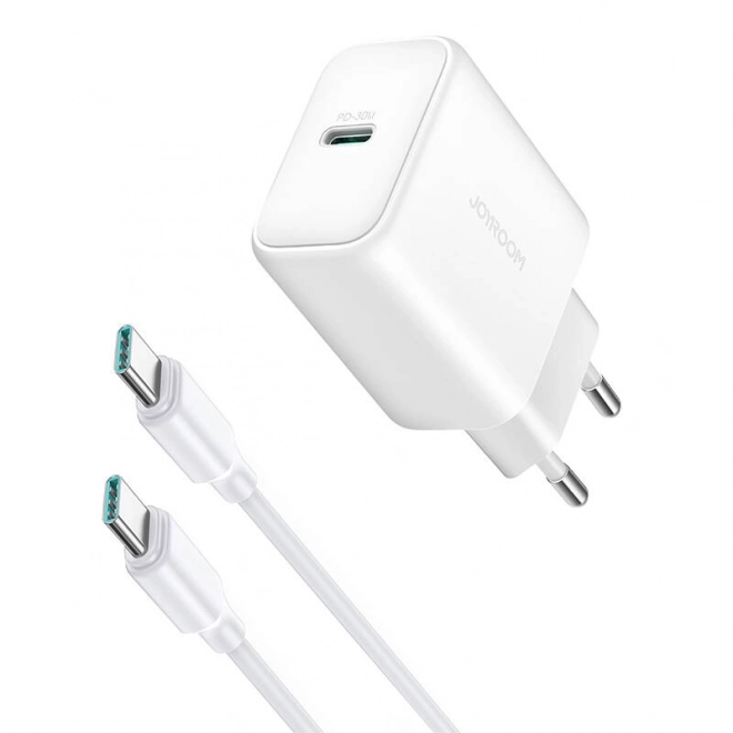 Gyors töltő adapter USB-C kábellel – 30W fehér