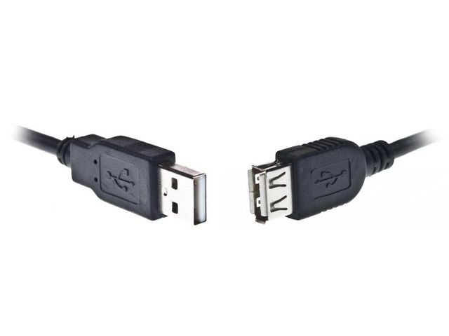 Usb hosszabbító 2.0 3m fekete