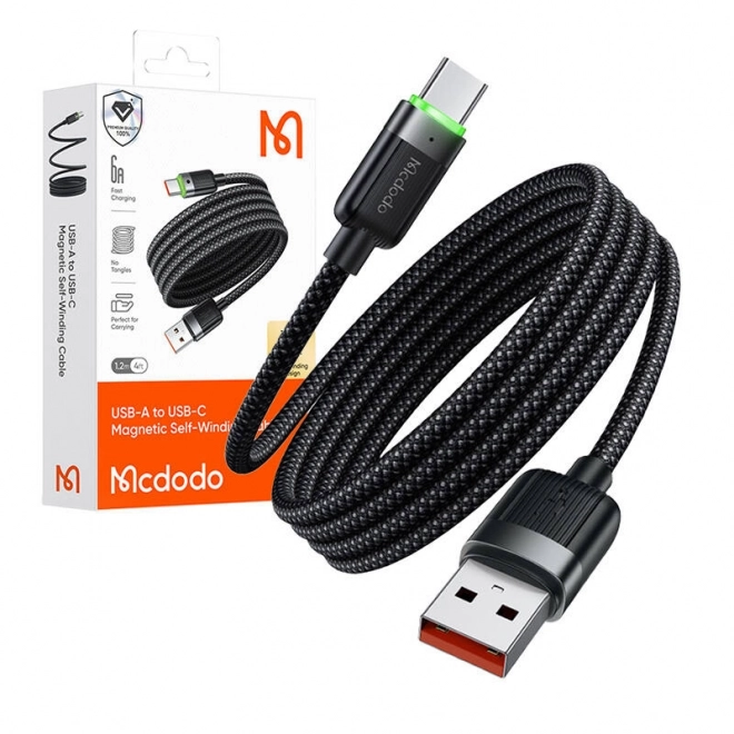 Önfelcsévélő USB-C és USB-A kábel mcdodo 6A 1.2m