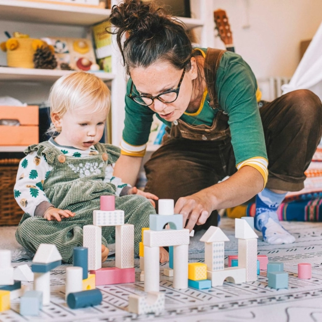 Bigjigs Toys fa építőkocka készlet gyerekeknek