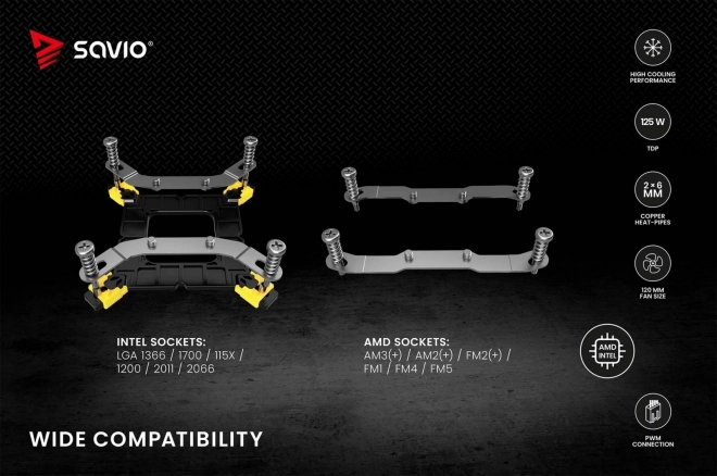 CPU hűtés Savio Frost X2 Black