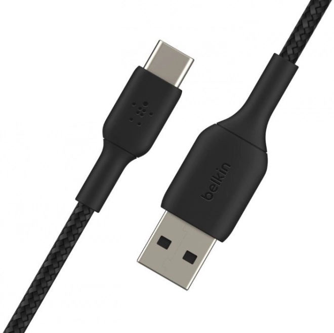 Fonott fekete USB-C USB-A kábel 3m