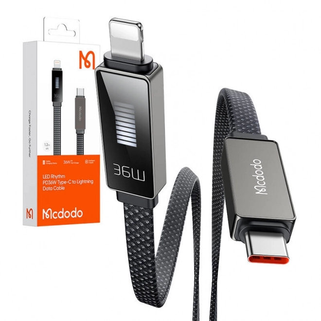 Mcdodo USB-C - Lightning kábel LED kijelzővel 1,2 m