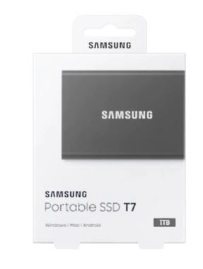 Samsung hordozható T7 SSD 1TB USB 3.2 szürke