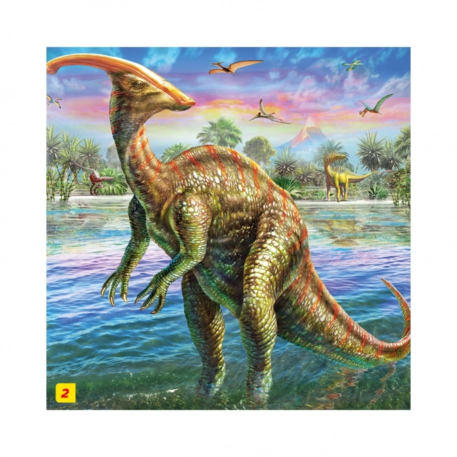 Puzzle dinoszaurusz figurával: Tyrannosaurus Rex 60 darabos