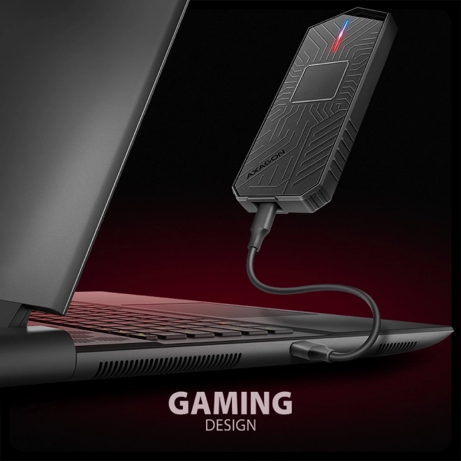 Gaming külső ház USB-C 3.2 Gen 2 M.2 NVMe/SATA SSD