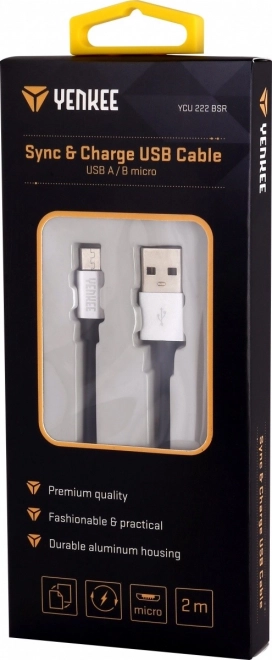 USB szinkronizáló és töltőkábel Micro USB csatlakozóval 2m