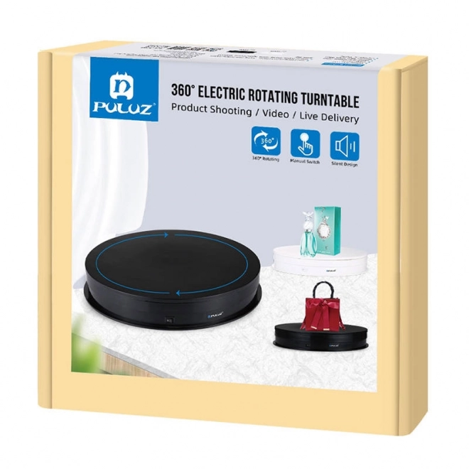 Puluz elektromos forgótányér képernyővel 30 cm USB fekete