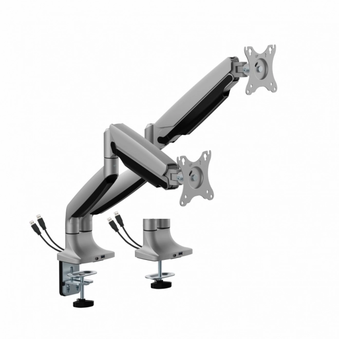 Gázos dupla monitortartó LED/LCD kijelzőkhöz 17-35