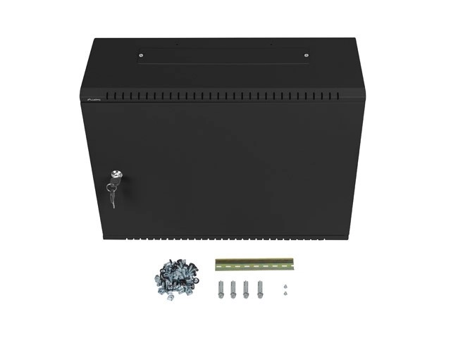 Fali rack szekrény 19 hüvelyk 4U+3U 540x200 alacsony profilú fekete