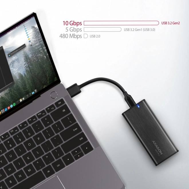 Axagon alumínium külső SSD ház USB-C csatlakozással