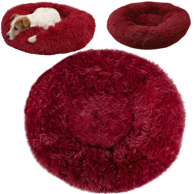 Bolyhos macskaágy puha kanapé párna 80 cm – bordó
