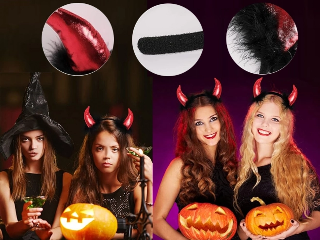 Diabló Sátán Szarv Fejpánt Halloween Karneválra