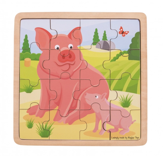 Bigjigs játékok malac és kismalac puzzle