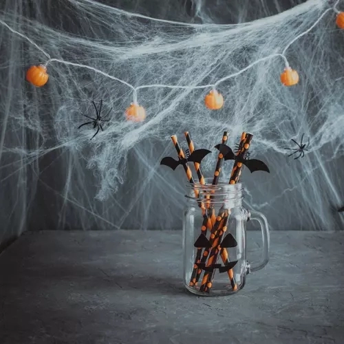 Műpókháló 2 pókkal halloweenra