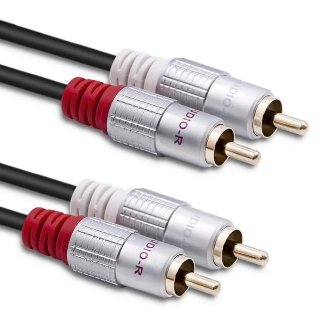 Kábel 2xRCA apa / 2xRCA apa | 3m | fekete