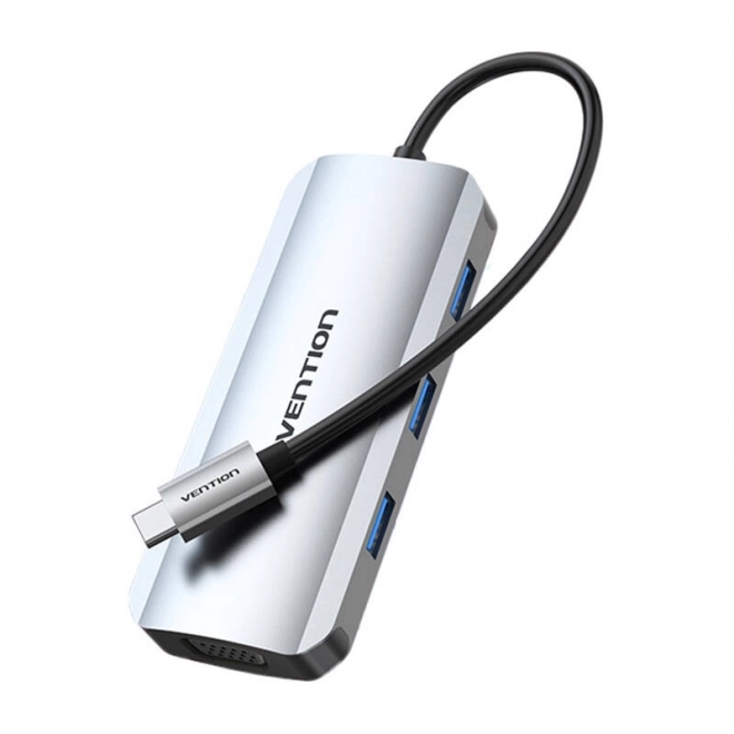 Vention USB-C dokkolóállomás HDMI-hez és VGA-hoz, 3x USB 3.0, PD