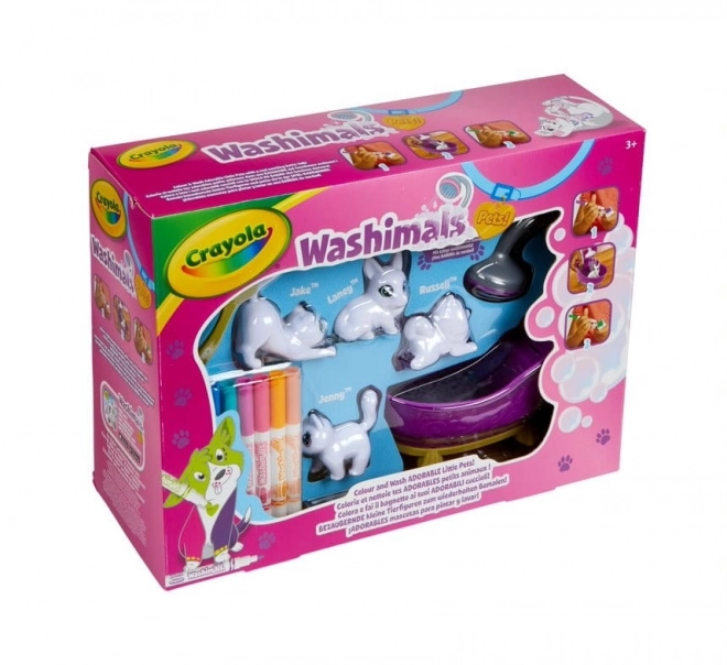 Kreatív szett festhető figurákkal: CRAYOLA Washimals kád szett