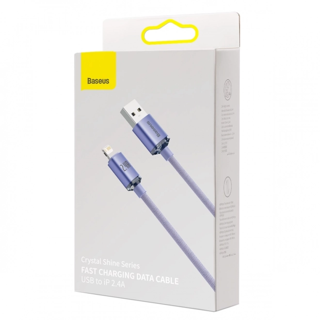 Baseus kristályfény usb-lightning kábel, 2.4A, 2m (lila)