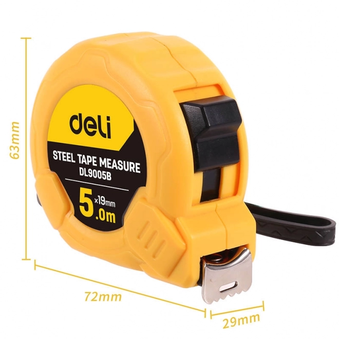 Sárga mérőszalag Deli Tools 5m