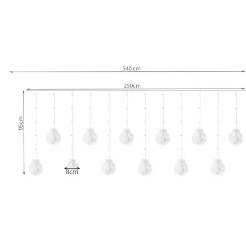 Led fényfüggöny 108 LED hideg fehérrel
