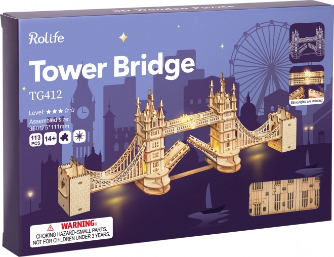 RoboTime fa 3D puzzle Tower Bridge világító