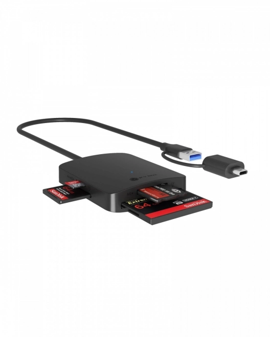 4 az 1-ben USB kártyaolvasó Type-A és Type-C csatlakozással