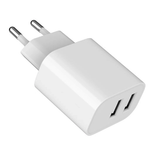 Fehér dupla portos USB töltő 2.4A