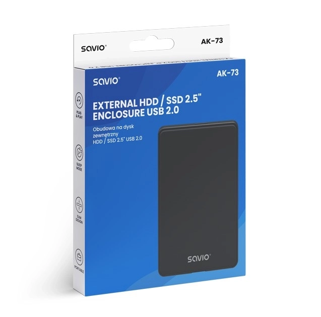 Külső Merevlemez Ház HDD/SSD 2,5" USB 2.0