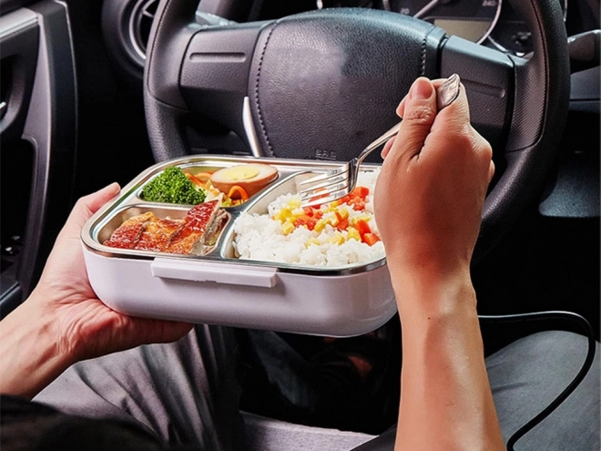 Elektromos fűtött ételhordó autóba