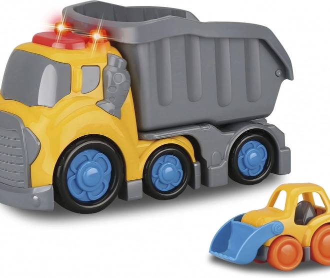 Kiddy billenőplatós autó effektekkel 19,5 cm és buldózer 8 cm