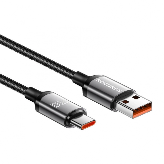 Gyors-töltő kábel Rocoren USB-A-ról USB-C-re Retro Series 2m szürke