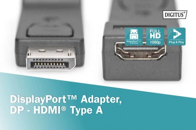 DisplayPort HDMI adapter fekete