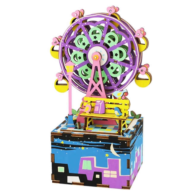 Robotime 3D zenedoboz puzzle Kis Körhinta