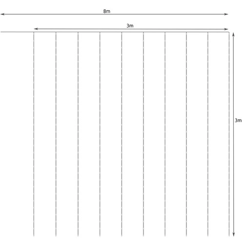 LED meleg fehér fényfüggöny - 3 m, 300 LED
