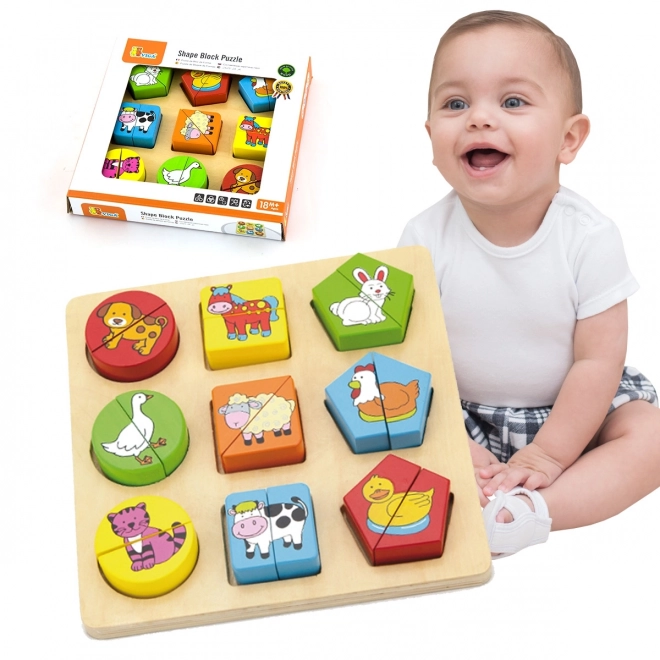 Viga fa oktatási állatok puzzle