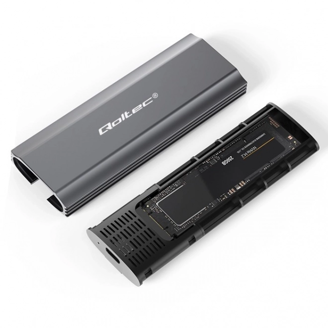 Qoltec hordozható M.2 SSD külső ház - akár 2TB, USB-C, SATA és NVMe támogatás