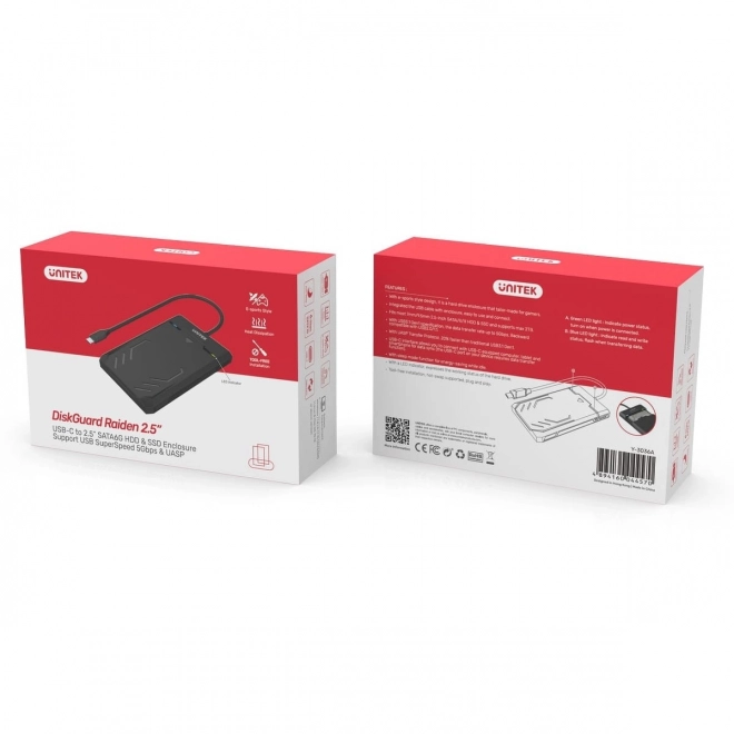 Külső USB-C merevlemez-/SSD-ház SATA UASP 5Gbps