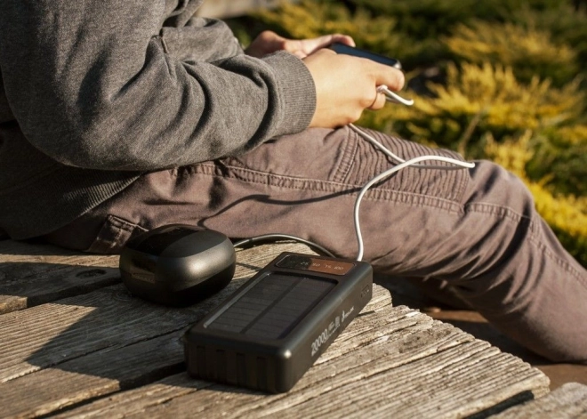 Extralink napelemes power bank 10000 mAh fekete