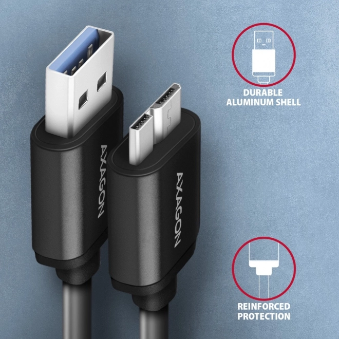 Prémium Micro-B USB és USB-A kábel 1m, 3A