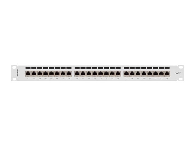 24 portos 1U szürke KAT7 patchpanel