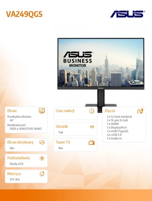 Monitor 24 colos Asus VA249QGS FHD IPS 120Hz